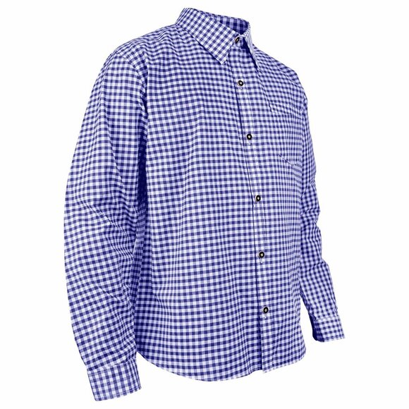 Classic Bavarian Check Shirt in Blue | Oktoberfest | German Heritage Fashion - Picture 3 of 6
